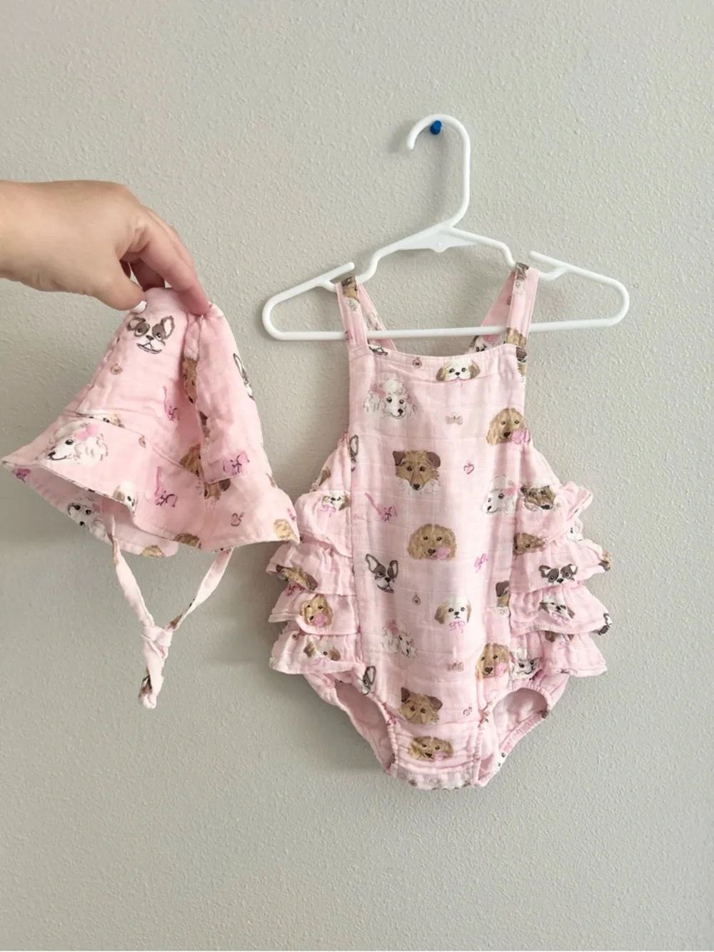 NWT Angel Dear Puppy Faces Sun Dress & Hat